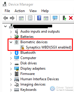 Synaptics Biometric Driver Windows 10